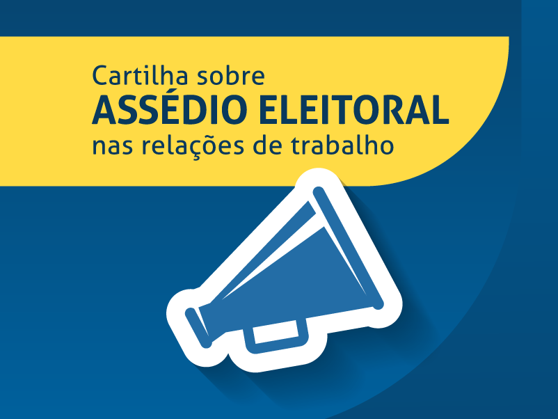 Imagem com um alto-falante e fundo azul para retratar sobre Assédio Eleitoral