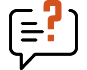 Ícone de um balão de conversa e um sinal de interrogação